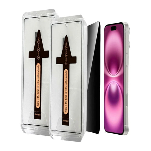 2Pcs For iPhone 17 Pro Max Anti Spy Tempered Glass Screen Protector with Automatic Dust Removal Tool - 1