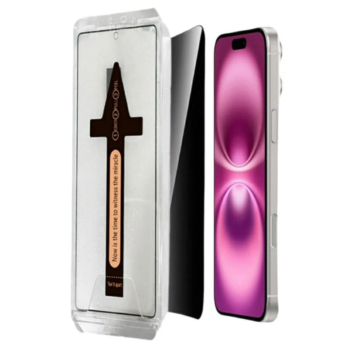 2Pcs For iPhone 17 Pro Max Anti Spy Tempered Glass Screen Protector with Automatic Dust Removal Tool - 5