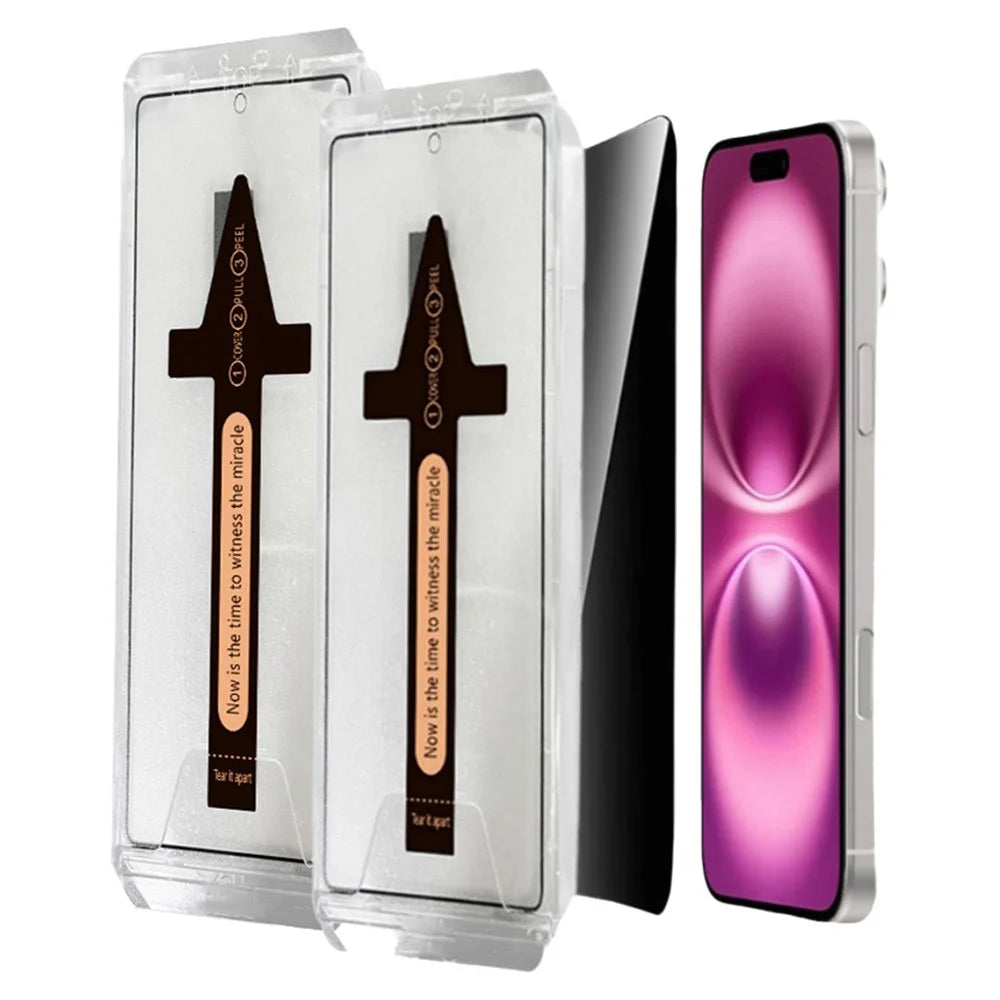 2Pcs For iPhone Air Anti Spy Tempered Glass Screen Protector with Automatic Dust Removal Tool - 1