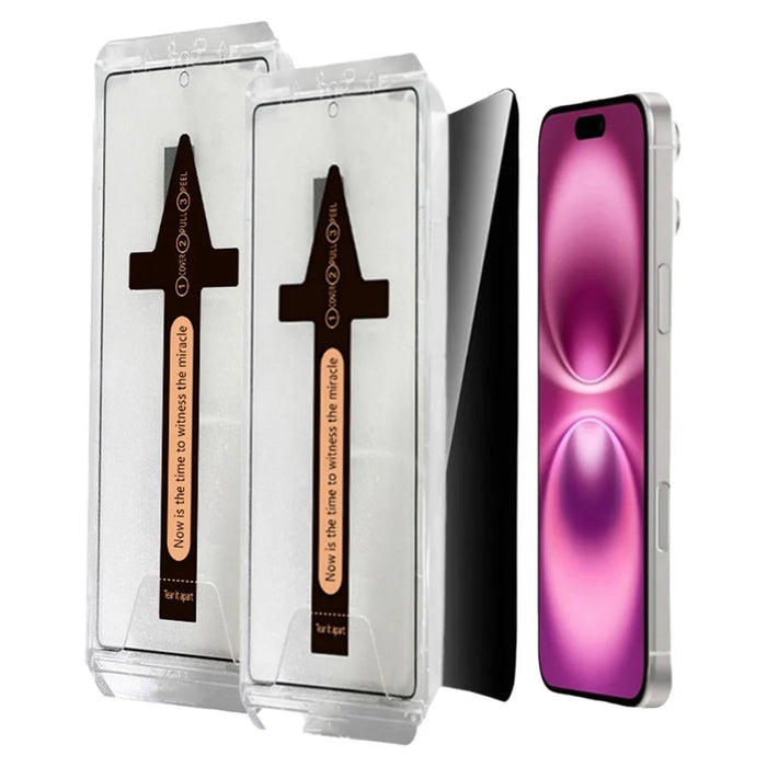 2Pcs For iPhone Air Anti Spy Tempered Glass Screen Protector with Automatic Dust Removal Tool - 1