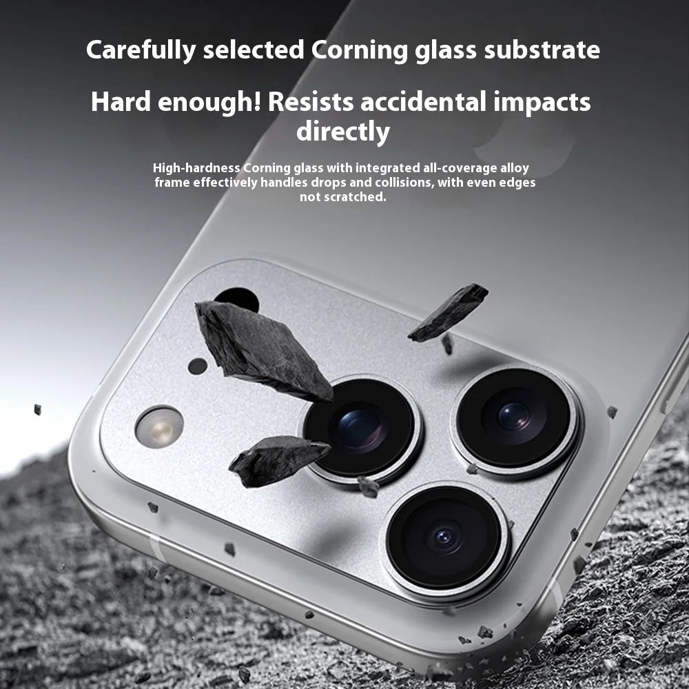 BENKS For iPhone 17 Pro Camera Lens Protector Corning Gorilla Glass + Metal Full Cover Lens Film - Orange - 3