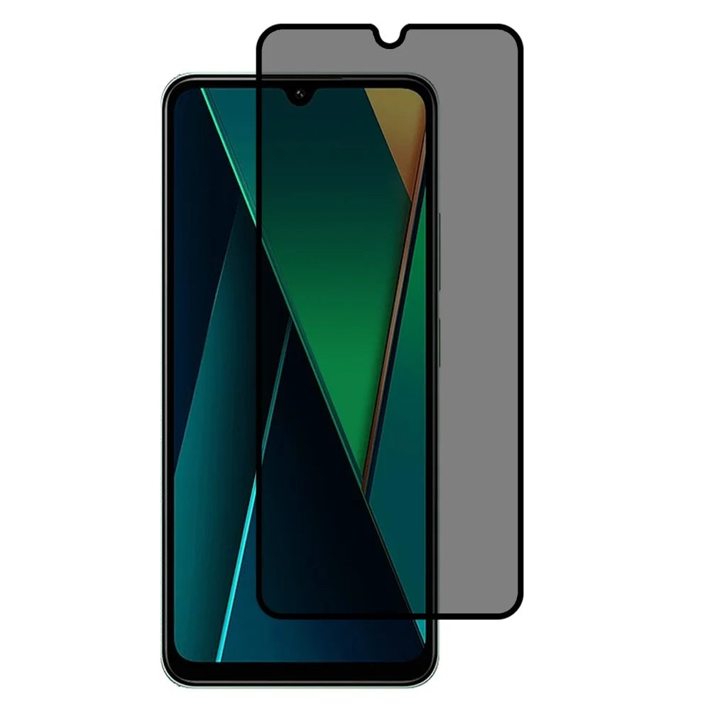 Anti-Peep Screen Protector For Motorola Moto G06 Power 4G / G06 4G / Xiaomi Poco C75 4G / Redmi 14R 5G / 4C 4G Full Glue Silk Printing Tempered Glass Film - 1