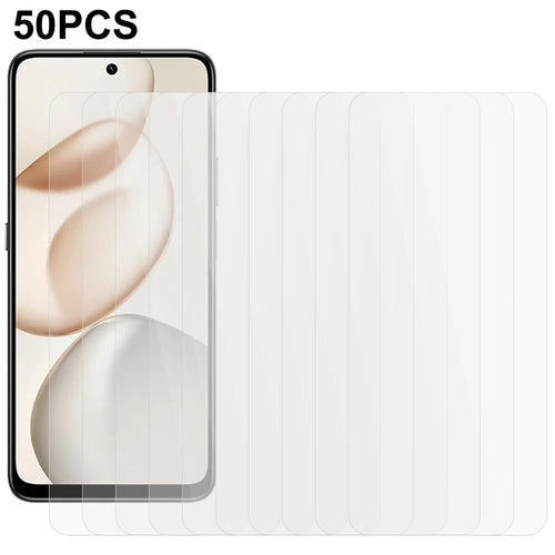 50Pcs Screen Protector For Honor 400 Smart 5G / 4G / X7d 4G , Full Glue Tempered Glass Clear Screen Film (No Package, with Wipes Set, Dust-absorber, Guide Sticker) - 1