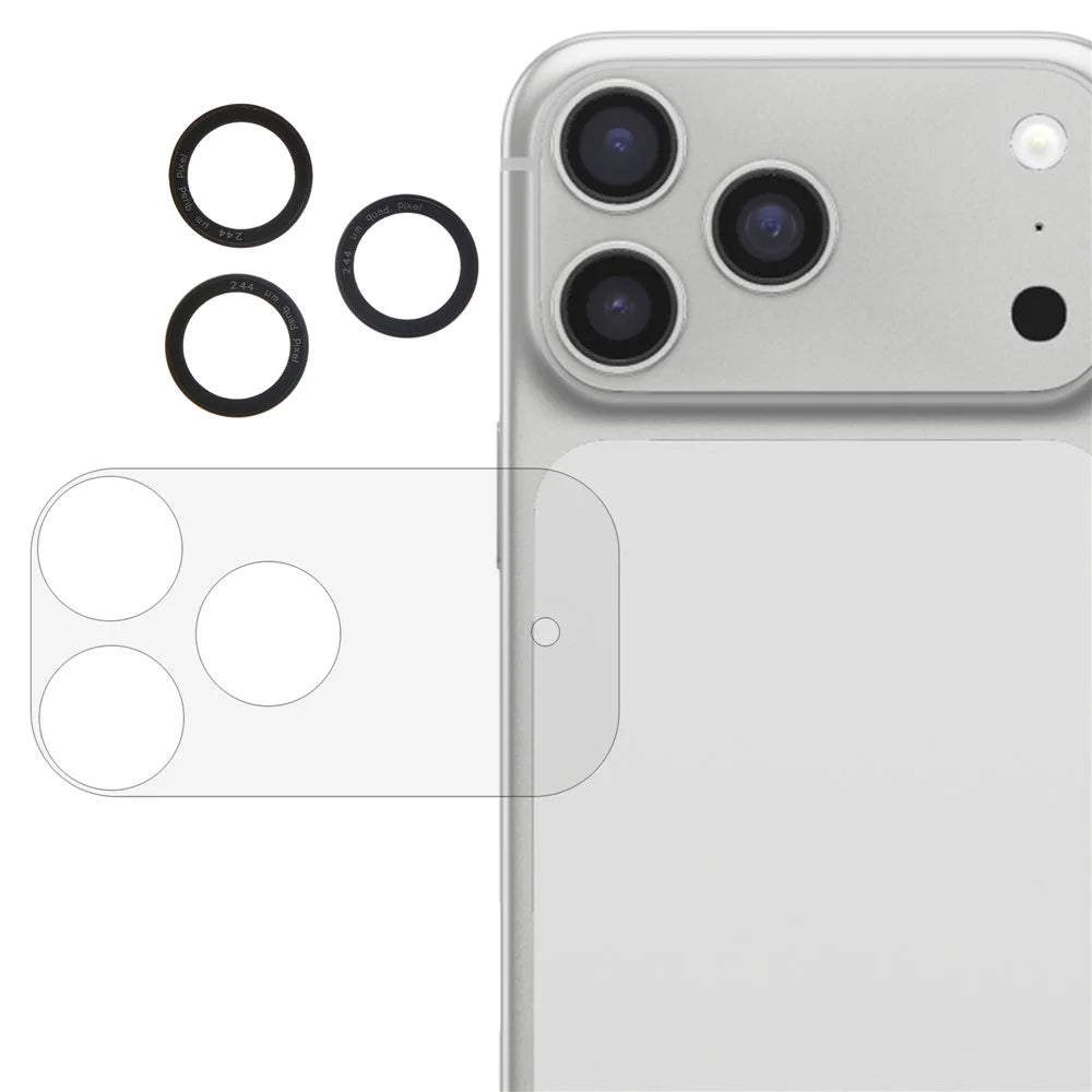 For iPhone 17 Pro Max Camera Lens Protector Black Circle Tempered Glass Lens Film with Base Protection - 1