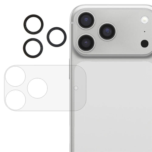For iPhone 17 Pro Max Camera Lens Protector Black Circle Tempered Glass Lens Film with Base Protection - 1