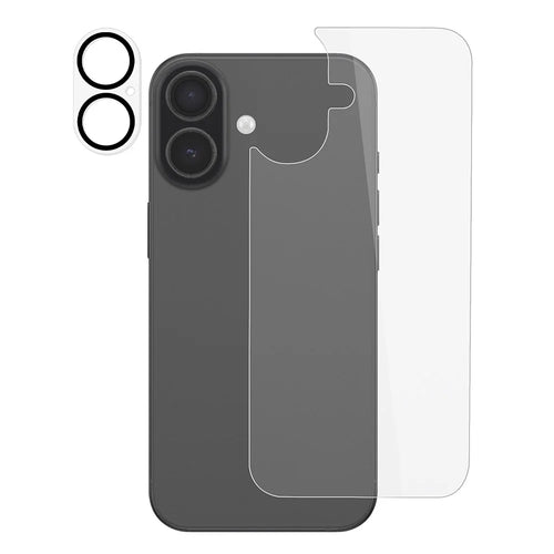 For iPhone 17 Tempered Glass Back Film 2.5D Arc Edge Back Protector + Black Circle Lens Film - 1