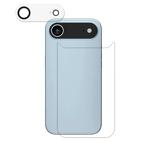 For iPhone Air Tempered Glass Back Film 2.5D Arc Edge Back Protector + Black Circle Lens Film - 1