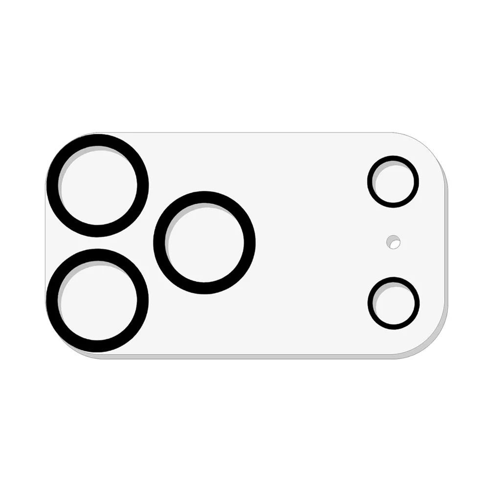 For iPhone 17 Pro Tempered Glass Back Film 2.5D Arc Edge Back Protector + Black Circle Lens Film - 3