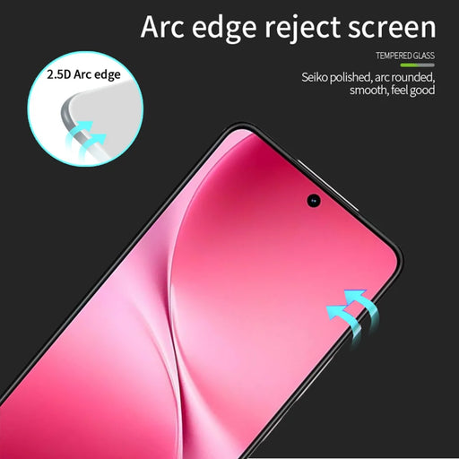 MOFI For vivo V60 Lite 5G Screen Protector  9H Full Glue Full Coverage High Aluminum-Silicon Glass Film - Black - 2
