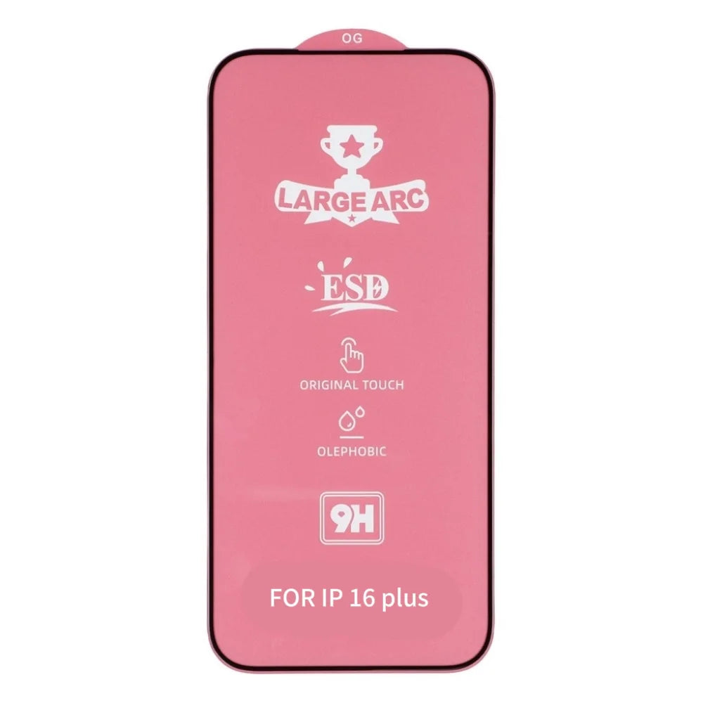 For iPhone 16 Plus Screen Protector High Aluminium-Silicon Glass Silk Printing HD Film - Black - 2