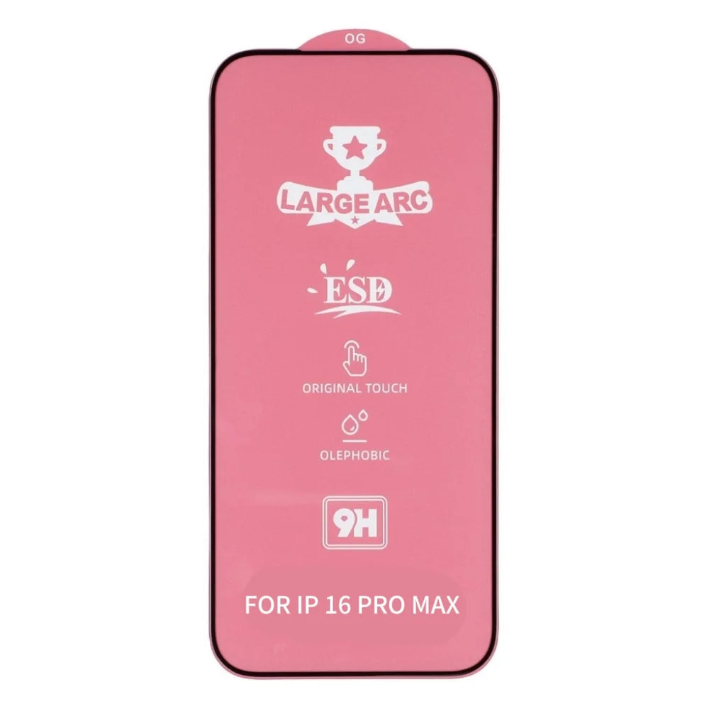 For iPhone 16 Pro Max Screen Protector High Aluminium-Silicon Glass Silk Printing HD Film - Black - 2