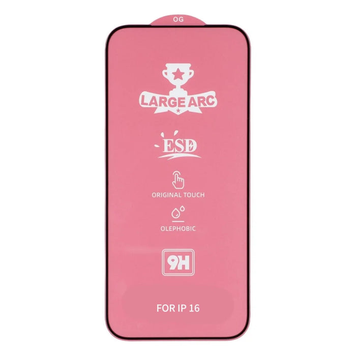 For iPhone 16 Screen Protector High Aluminium-Silicon Glass Silk Printing HD Film - Black - 2