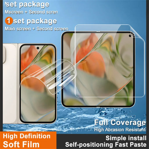 IMAK Hydrogel Film 4th Gen for Google Pixel 9 Pro Fold 5G 1 Set TPU Screen Film (Front Screen + Inner Large Screen) - 2