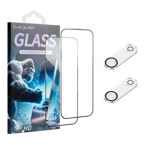DO AS YOU WISH 2Pcs For iPhone Air Silk Printing Full Glue High Aluminum-silicon Glass Film with 2Pcs AG Matte Lens Film - 1