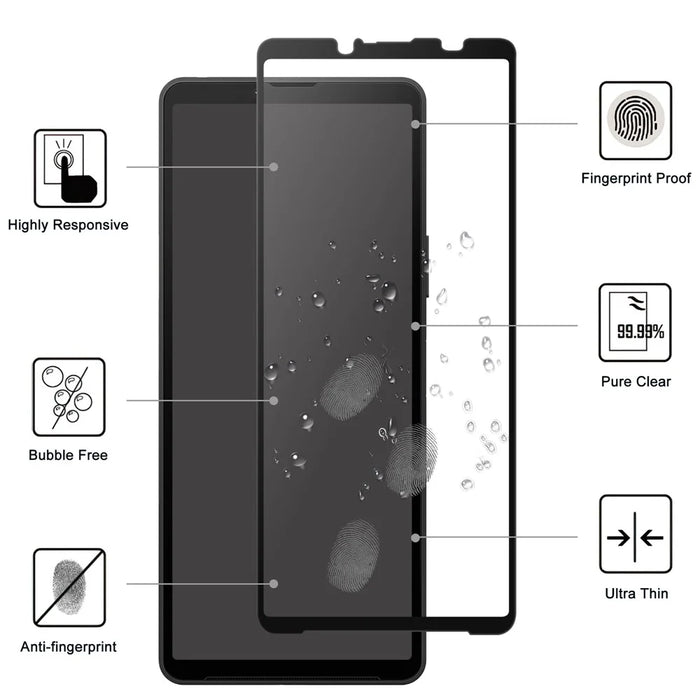 For Sony Xperia 10 VII AGC Tempered Glass with Black Edge Full Glue Full Coverage Screen Protector - 2