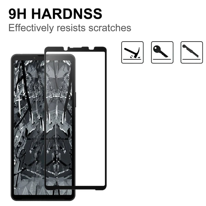 For Sony Xperia 10 VII AGC Tempered Glass with Black Edge Full Glue Full Coverage Screen Protector - 3