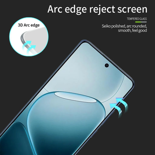 PINWUYO For Oppo A6 Max 5G / Oppo A6 GT 5G Tempered Glass Film  Explosion-proof 9H 3D Full Screen Protector - Black - 2