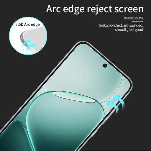 MOFI For Oppo A6 Pro 5G Screen Protector  9H Full Glue Full Coverage High Aluminum-Silicon Glass Film - Black - 2