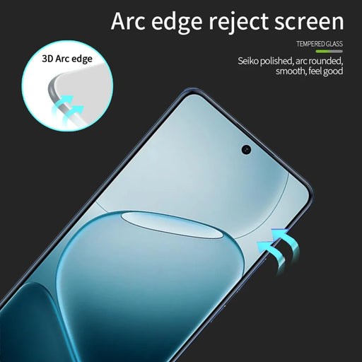 MOFI For Oppo A6 Max 5G / Oppo A6 GT 5G Screen Protector  9H 3D Curved Tempered Glass Film - Black - 2