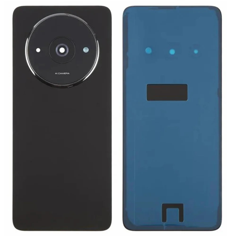 For Xiaomi Redmi A3 4G Back Battery Housing Cover with Camera Ring Lens Cover Spare Part (Without Logo) - Black - 1