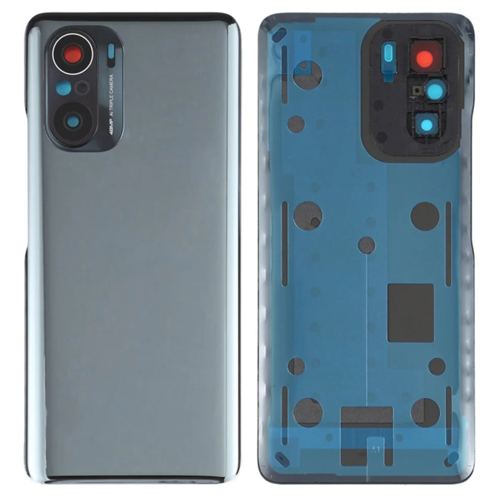 For Xiaomi Poco F3 Battery Cover Back Rear Housing with Camera Ring Cover Parts (without Logo) - Black - 1