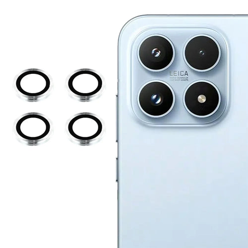 For Xiaomi 17 1 Set Camera Lens Protector Metal Frame + Tempered Glass Lens Film (NOT Complete Covering) - Silver - 1