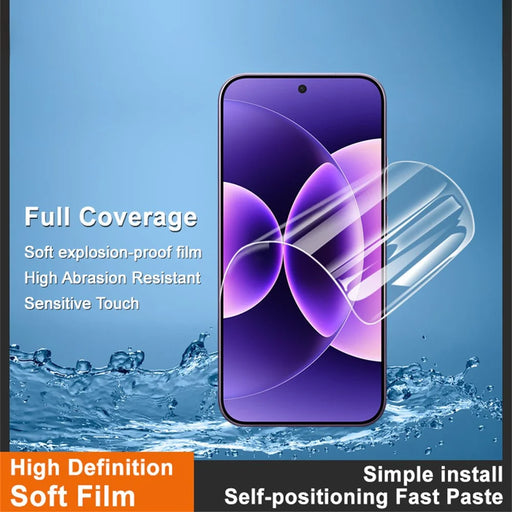 IMAK Hydrogel Film 4th For Xiaomi 17 Pro Max / 17 Max / OnePlus Nord CE6 5G / Turbo 6X Pro 5G / Ace 6 Ultra 5G Full Screen Protector Ultra Clear Full Glue Soft TPU Film (Fingerprint Unlock) - Transparent - 2
