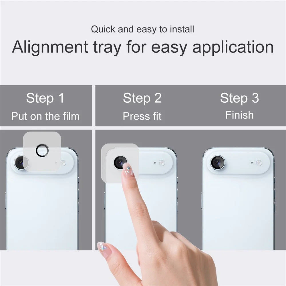 IMAK For iPhone Air Tempered Glass Full Coverage Camera Lens Protector with Self Positioning Frame (Complete Covering) - 4