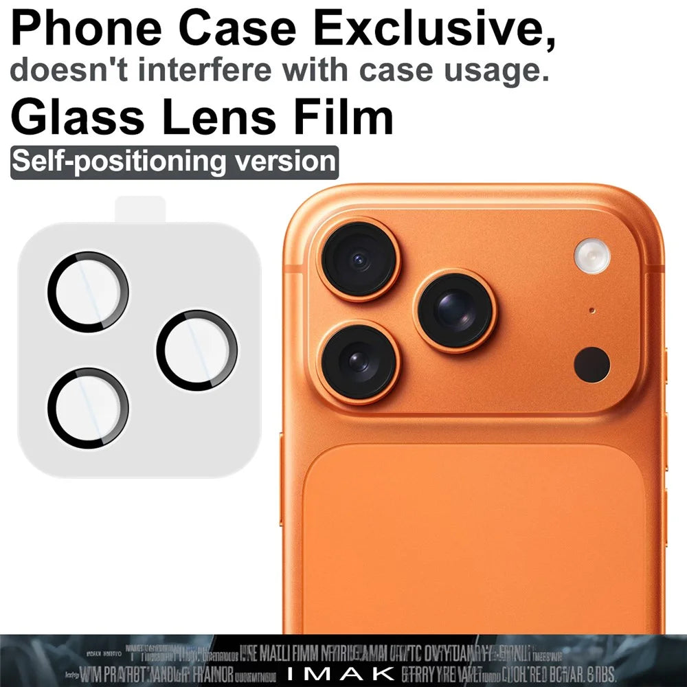 IMAK For iPhone 17 Pro / 17 Pro Max Tempered Glass Full Coverage Camera Lens Protector with Self Positioning Frame (Complete Covering) - 2