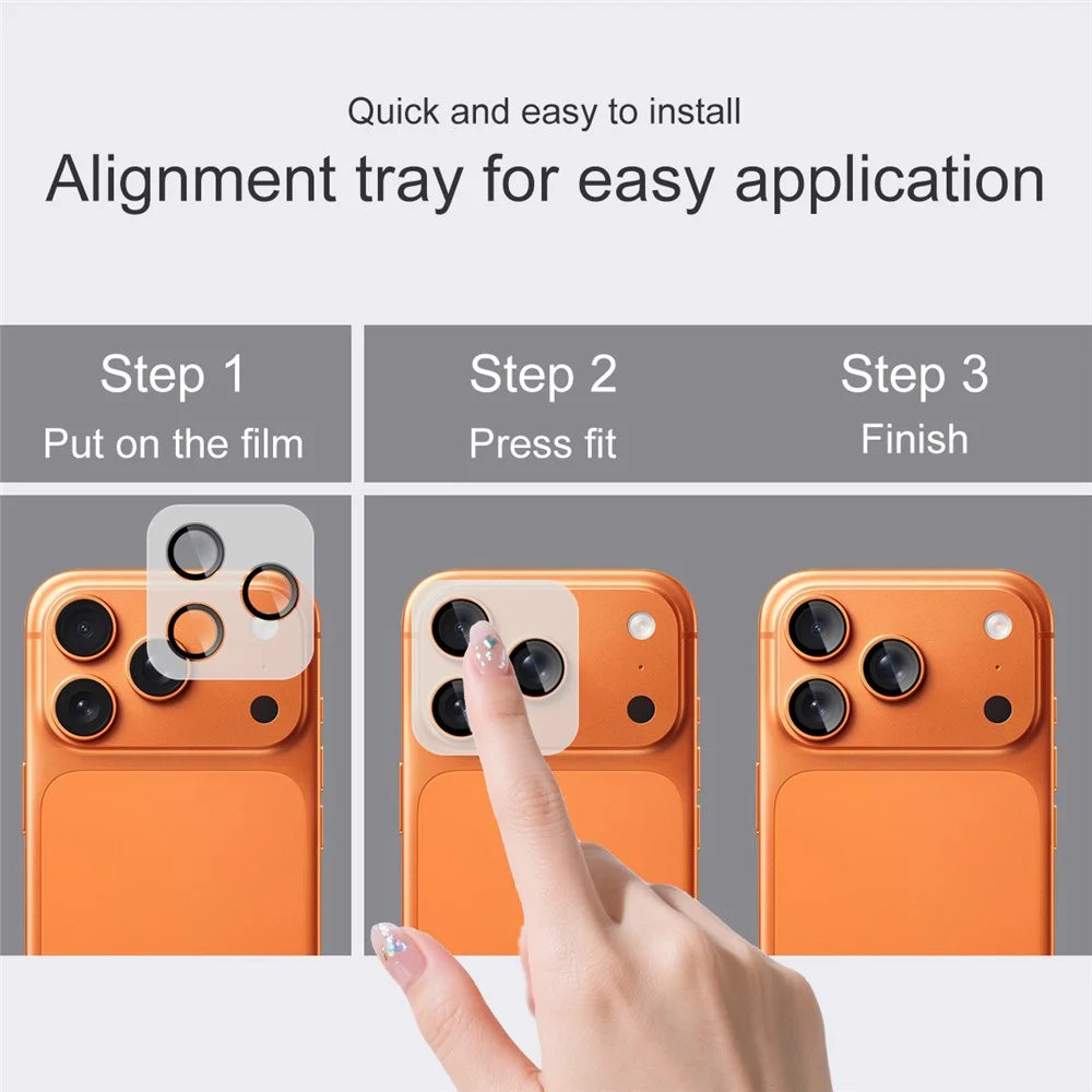 IMAK For iPhone 17 Pro / 17 Pro Max Tempered Glass Full Coverage Camera Lens Protector with Self Positioning Frame (Complete Covering) - 4