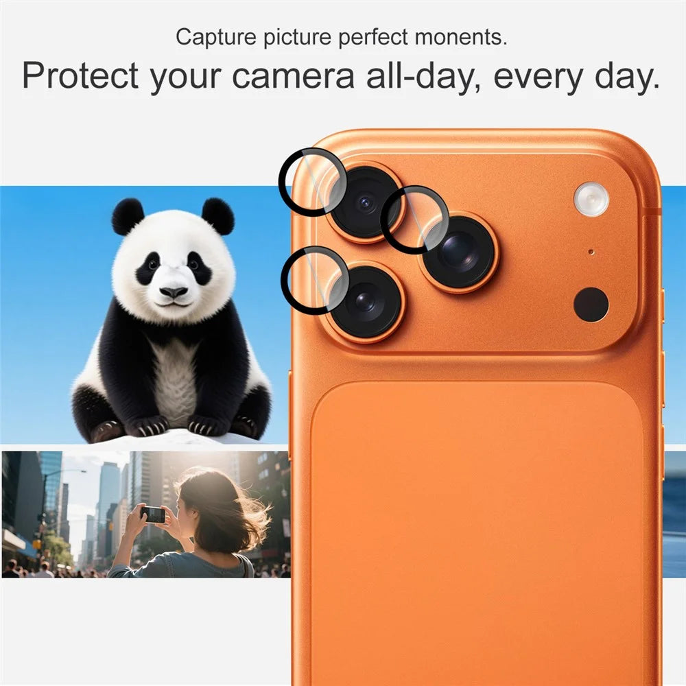 IMAK For iPhone 17 Pro / 17 Pro Max Tempered Glass Full Coverage Camera Lens Protector with Self Positioning Frame (Complete Covering) - 5