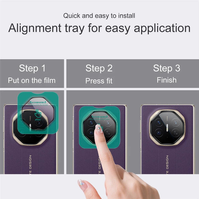 IMAK For Huawei Mate XTs Ultimate Tempered Glass Full Coverage Camera Lens Protector with Self Positioning Frame (Black Version) - 4