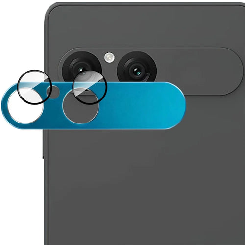 IMAK For Sony Xperia 10 VII Full Coverage Camera Lens Film Metal Lens Cap + Tempered Glass Lens Protector - Blue - 1