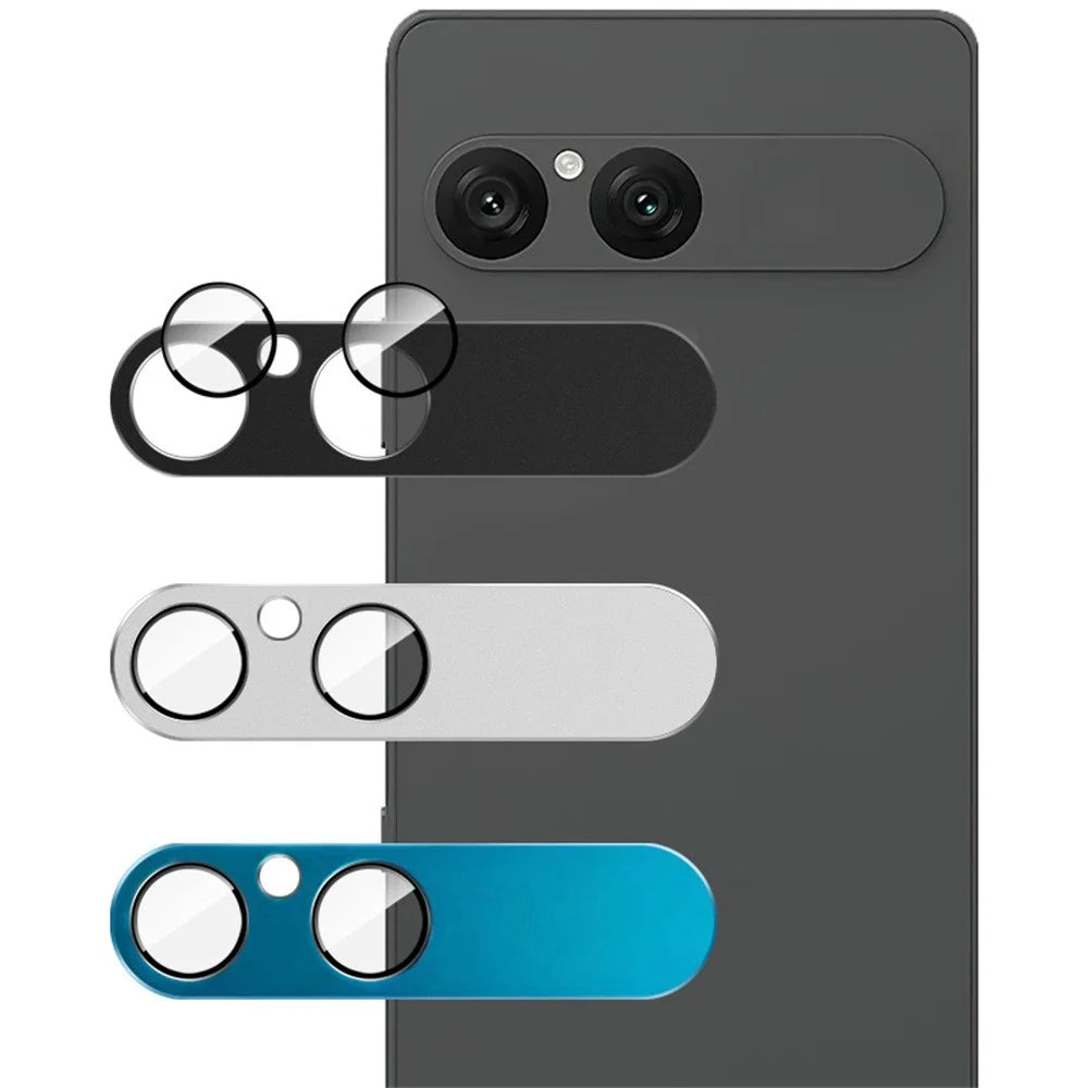 IMAK For Sony Xperia 10 VII Full Coverage Camera Lens Film Metal Lens Cap + Tempered Glass Lens Protector - Blue - 6