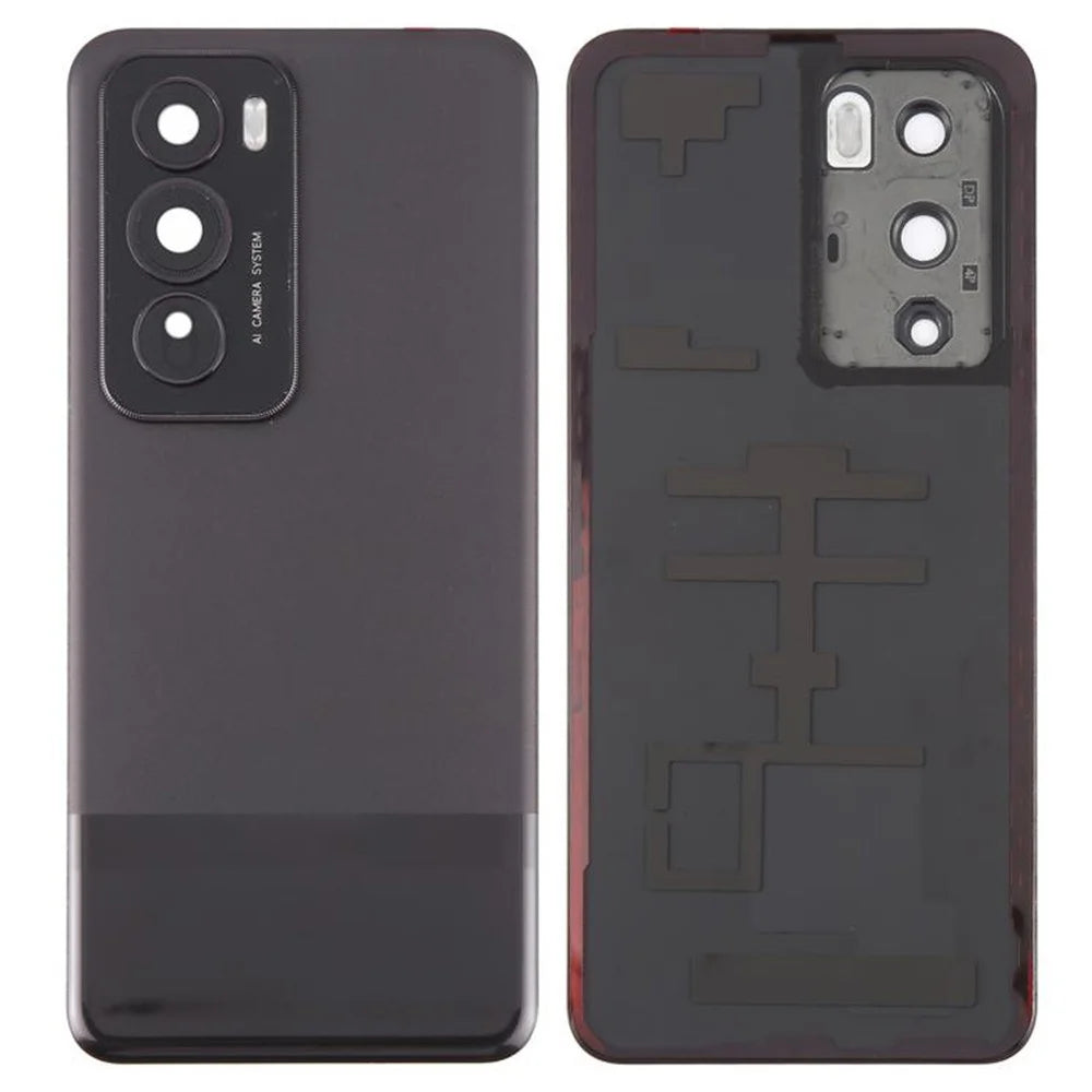 For Oppo Reno12 Pro 5G (Global) Battery Cover Matte Back Rear Housing with Camera Ring Cover Parts (Without Logo) - Brown - 1