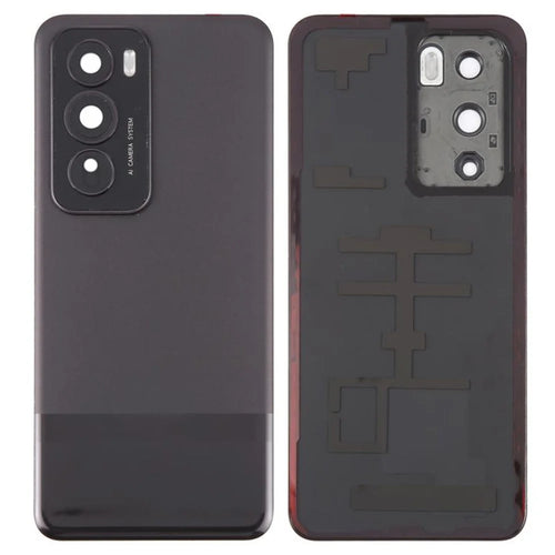 For Oppo Reno12 Pro 5G (Global) Battery Cover Matte Back Rear Housing with Camera Ring Cover Parts (Without Logo) - Brown - 1
