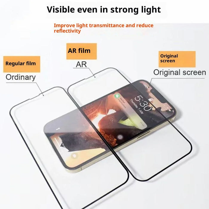 For iPhone 16 Pro Screen Protector AR Anti Reflective HD Full Glue High Aluminium-Silicon Glass Film - 6