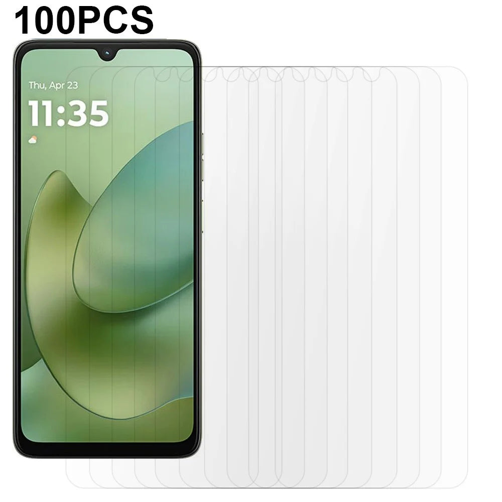 100Pcs For Motorola Moto G06 Power 4G / G06 4G Screen Protector Full Glue Anti-Scratch Tempered Glass Film (NOT Complete Covering) (No Package, with Wipes Set, Dust-absorber, Guide Sticker) - 1