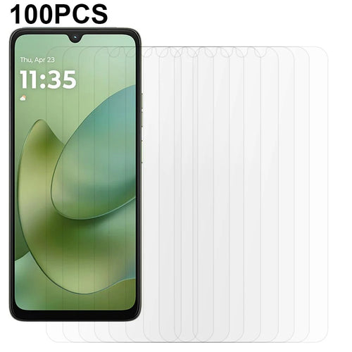 100Pcs For Motorola Moto G06 Power 4G / G06 4G Screen Protector Full Glue Anti-Scratch Tempered Glass Film (NOT Complete Covering) (No Package, with Wipes Set, Dust-absorber, Guide Sticker) - 1