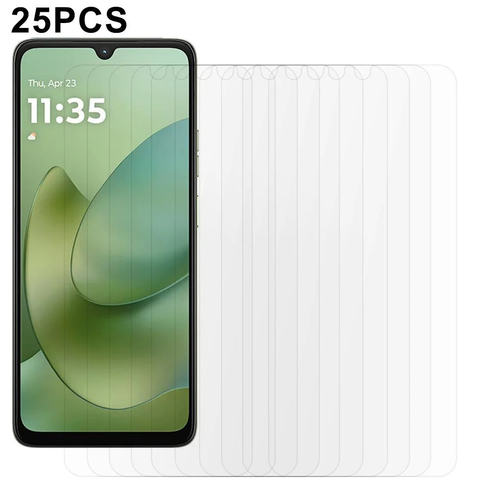 25Pcs For Motorola Moto G06 Power 4G / G06 4G Screen Protector Full Glue Tempered Glass High Definition Film (NOT Complete Covering) (No Package, with Wipes Set, Dust-absorber, Guide Sticker) - 1