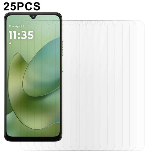 25Pcs For Motorola Moto G06 Power 4G / G06 4G Screen Protector Full Glue Tempered Glass High Definition Film (NOT Complete Covering) (No Package, with Wipes Set, Dust-absorber, Guide Sticker) - 1