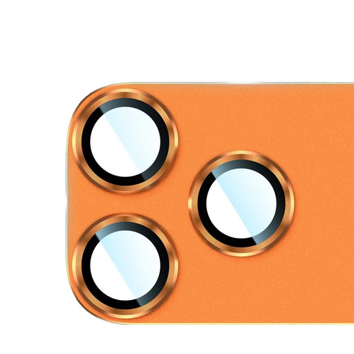 RURIHAI For iPhone 17 Pro Max Matte Full Coverage Camera Lens Protector Titanium Alloy Frame Tempered Glass Lens Film - Orange - 2