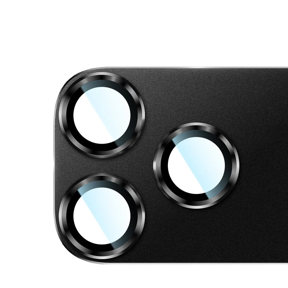 RURIHAI For iPhone 17 Pro Matte Full Coverage Camera Lens Protector Titanium Alloy Frame Tempered Glass Lens Film - Black - 2