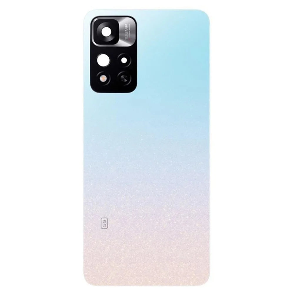 For Xiaomi Redmi Note 11 Pro+ 5G Back Battery Housing Cover with Camera Ring Lens Cover Spare Part (Without Logo) - White - 2