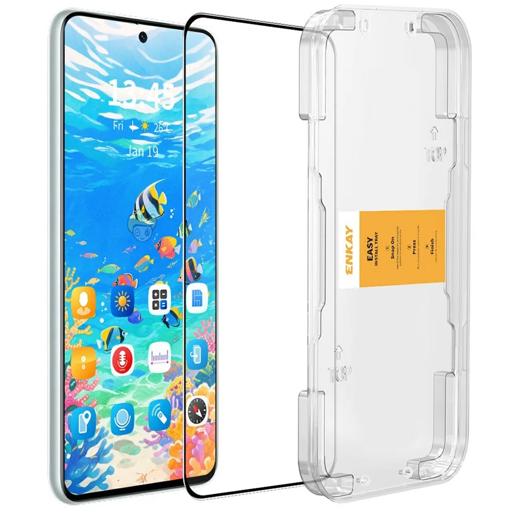 ENKAY HAT PRINCE For Honor Magic8 5G Screen Protector 0.18mm Silk Printing Full Glue High Aluminium-Silicon Glass Film Fingerprint Unlock - 1