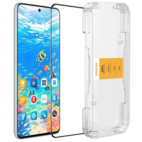 ENKAY HAT PRINCE For Honor Magic8 5G Screen Protector 0.18mm Silk Printing Full Glue High Aluminium-Silicon Glass Film Fingerprint Unlock - 1