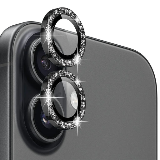 NORTHJO 1 Set For iPhone 17 Camera Lens Film Tempered Glass+Metal Glitter Rear Lens Protector - Black - 1