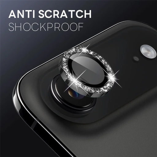 NORTHJO 1 Set For iPhone Air Camera Lens Film Tempered Glass+Metal Glitter Rear Lens Protector - Black - 2