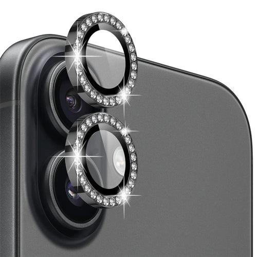 NORTHJO For iPhone 17 Camera Lens Protector Rhinestone Ring Tempered Glass Lens Film - Black - 1