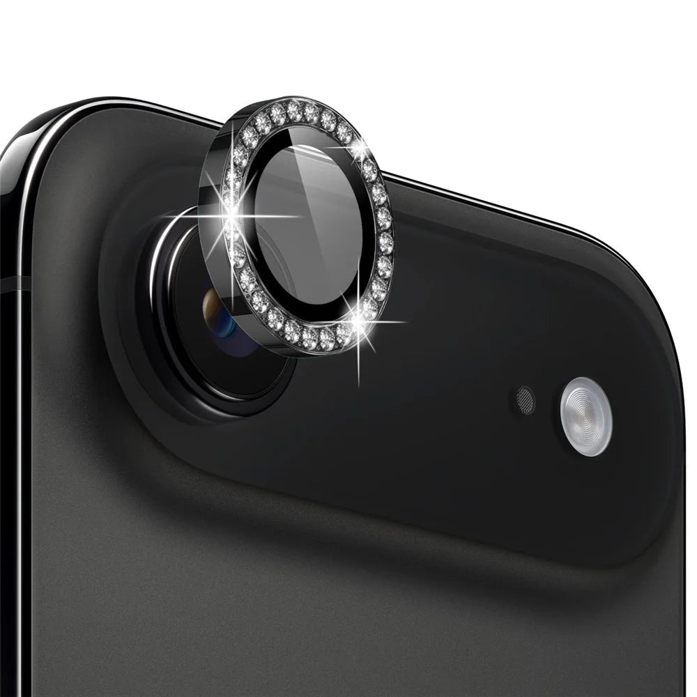 NORTHJO For iPhone Air Camera Lens Protector Rhinestone Ring Tempered Glass Lens Film - Black - 1